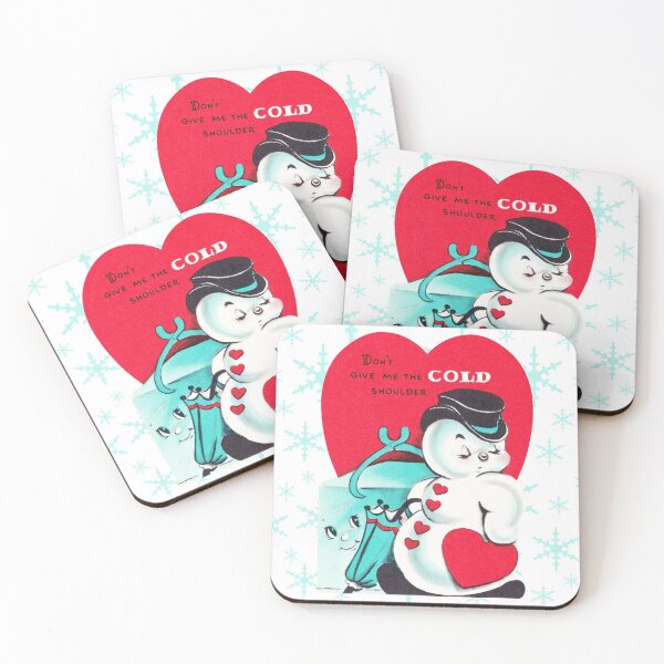Item preview, "Cold Shoulder" - Snowman, Ice, Cube, Valentine's, Day, Card, Vday, Love, Romance, Couple, Red, Heart, Christmas, Holiday, Xmas, Cute, Vintage, Retro, Inspired designed and sold by CanisPicta.