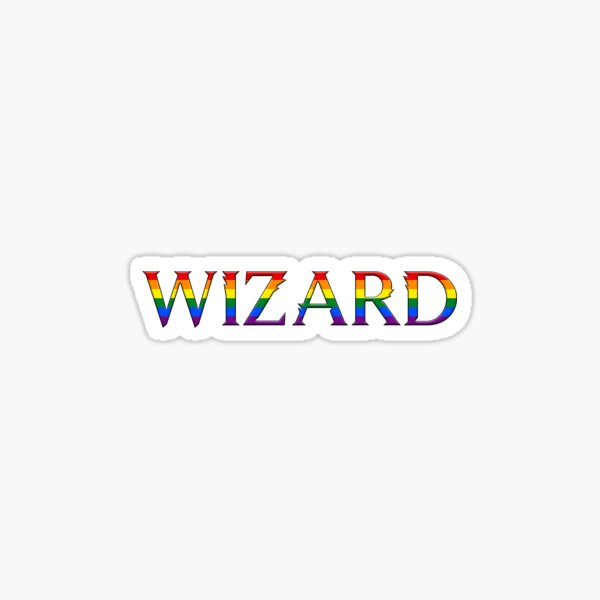 Wizard Holding Flag Changing Lgbt Flag Sticker - Wizard holding