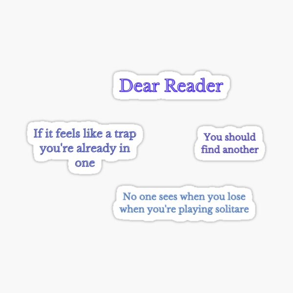 Item preview, Dear Reader Lyric Sticker Pack designed and sold by katiebca2.