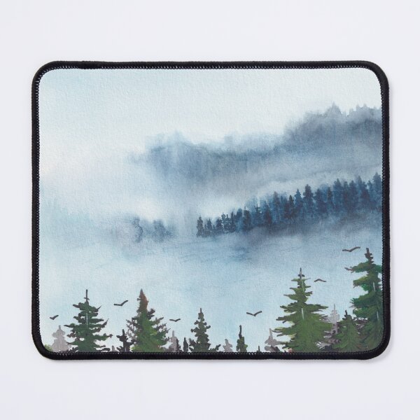 Item preview, Misty forest landscape watercolor designed and sold by JaneVirak.