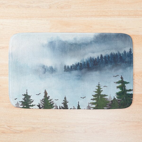 Item preview, Misty forest landscape watercolor designed and sold by JaneVirak.