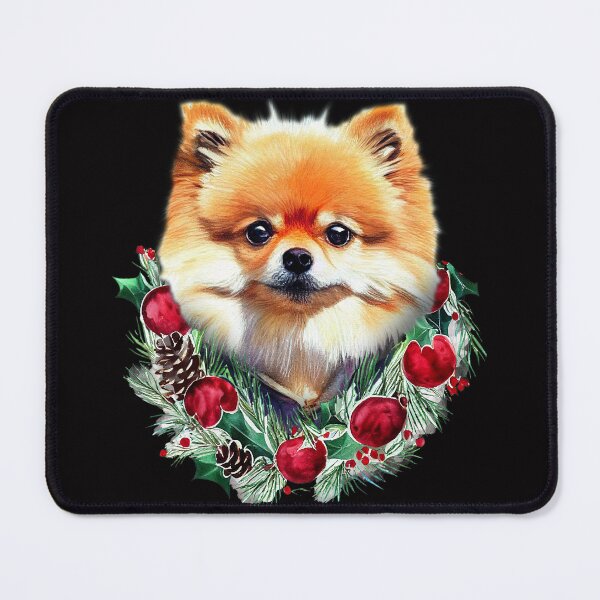 Item preview, Hipster Pomeranian Dog Christmas Wreath designed and sold by netdota.