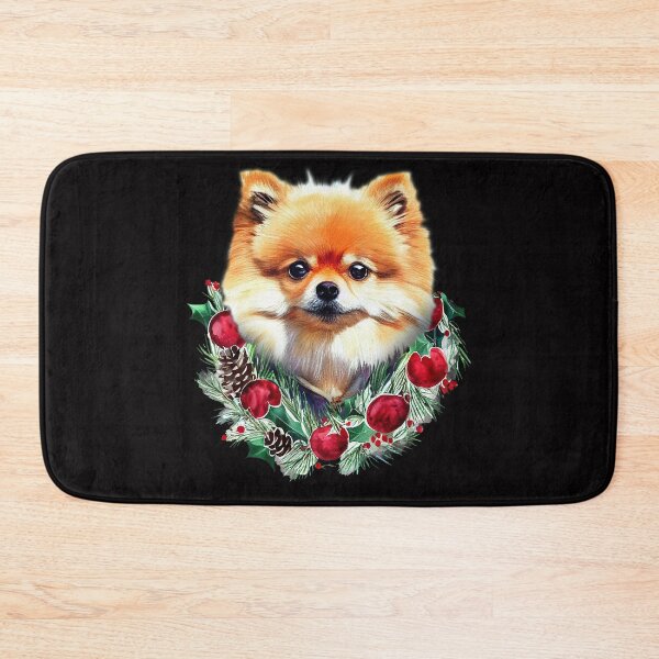 Item preview, Hipster Pomeranian Dog Christmas Wreath designed and sold by netdota.