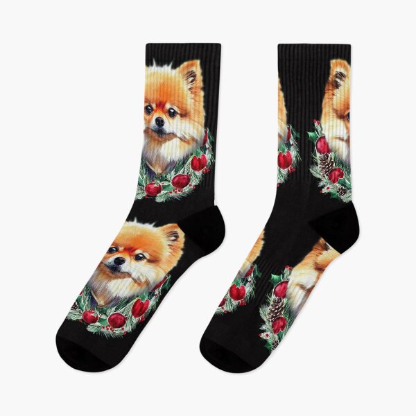 Item preview, Hipster Pomeranian Dog Christmas Wreath designed and sold by netdota.