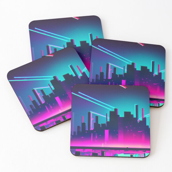 Item preview, Synthwave cityscape landscape designed and sold by SJG-digital.