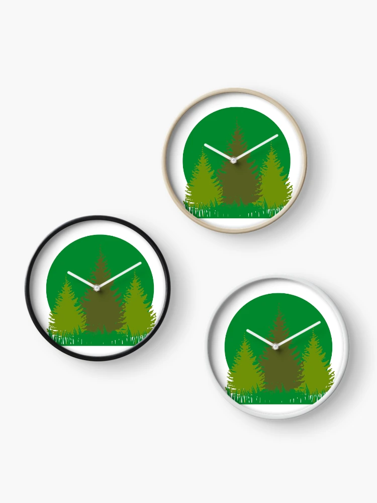 Thumbnail 3 of 4, Clock, Trees designed and sold by Spicy Tomato.