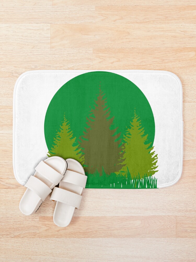 Thumbnail 1 of 6, Bath Mat, Trees designed and sold by GL77.