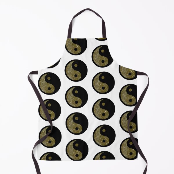 Item preview, Black Yin Yang Taijitu Symbol on Gold Glitter, Choose Your Own Background, Large Sized Repeating Pattern designed and sold by Nicolette Olivier.