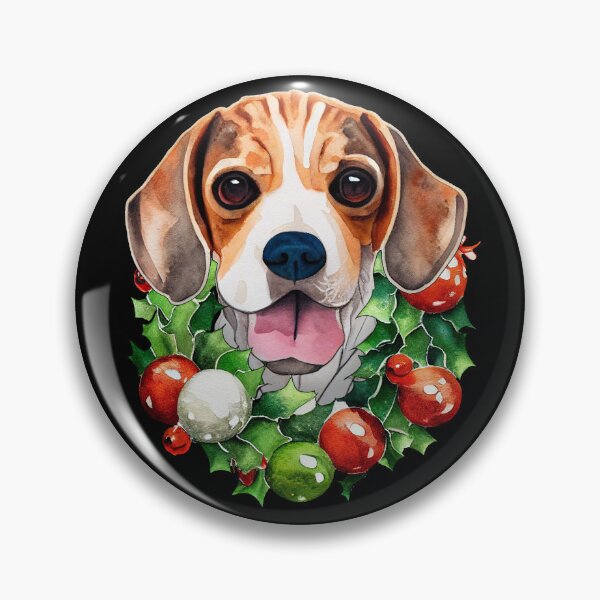 Item preview, Hipster Beagle Dog Christmas Wreath designed and sold by netdota.