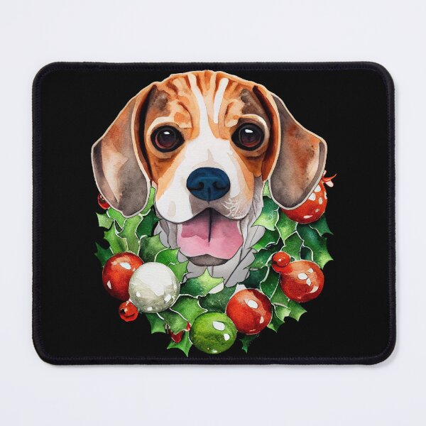 Item preview, Hipster Beagle Dog Christmas Wreath designed and sold by netdota.
