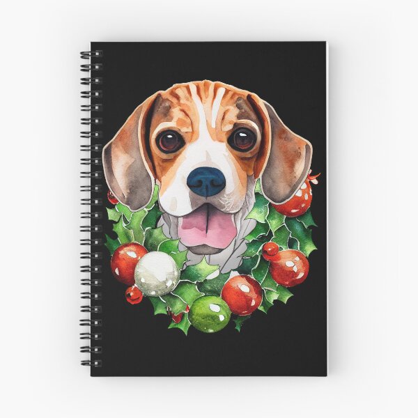 Item preview, Hipster Beagle Dog Christmas Wreath designed and sold by netdota.