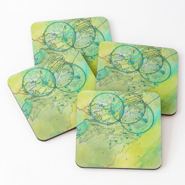 Item preview, Green and Yellow Abstract Ink and Watercolor Design designed and sold by NancyMerkle.