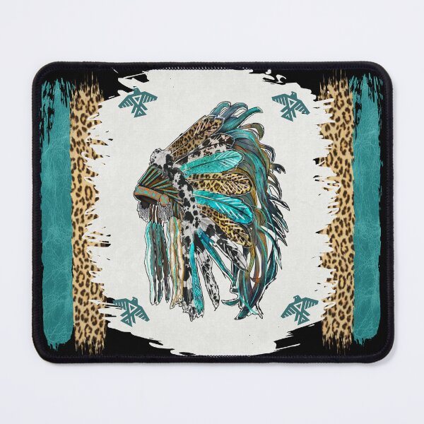Item preview, Native American Headdress With Thunderbirds And Cheetah Pattern designed and sold by handsoftime2020.