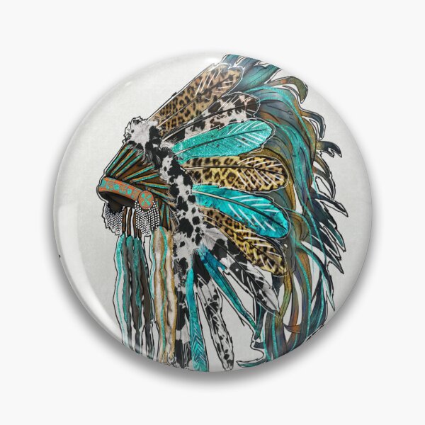 Item preview, Native American Headdress With Thunderbirds And Cheetah Pattern designed and sold by handsoftime2020.