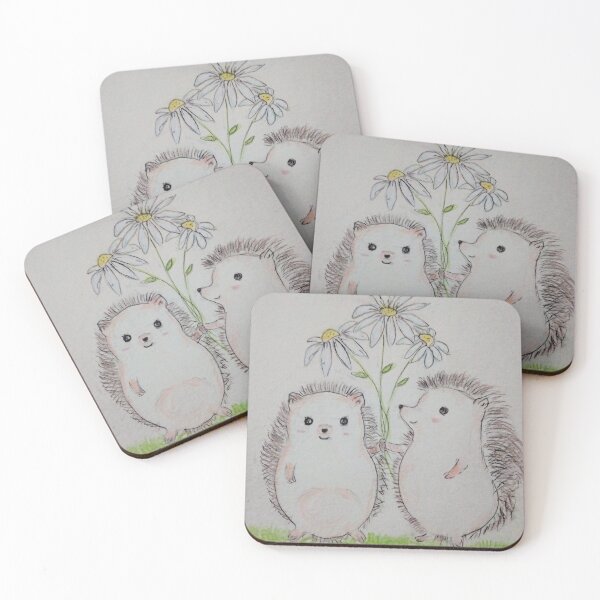 Item preview, Hedgehogs and daisies designed and sold by Sifan.