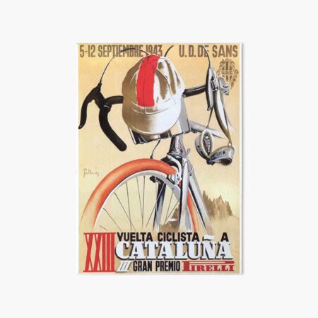 1943 Spain Tour of Catalonia Bicycle Race Poster Art Board Print