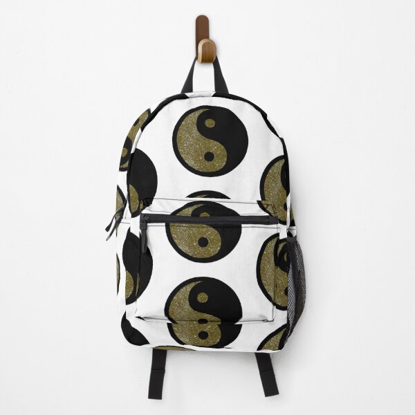 Item preview, Black Yin Yang Taijitu Symbol on Gold Glitter, Choose Your Own Background, Large Sized Non-Repeating Image designed and sold by Nicolette Olivier.