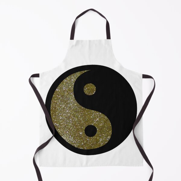 Item preview, Black Yin Yang Taijitu Symbol on Gold Glitter, Choose Your Own Background, Large Sized Non-Repeating Image designed and sold by Nicolette Olivier.