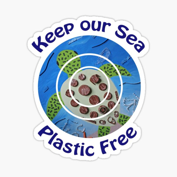 Keep Our Sea Plastic Free - Litter Art Sticker