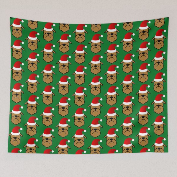 Item preview, Sant Brussels Griffon sticker - Brussels dog art- Christmas Brussels - Holiday Brussels Griffon designed and sold by smooshfaceutd.