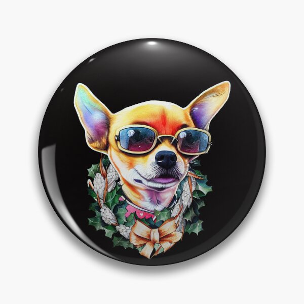 Item preview, Hipster Chihuahua Dog Christmas Wreath designed and sold by netdota.