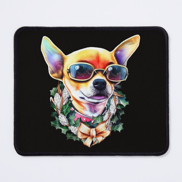Item preview, Hipster Chihuahua Dog Christmas Wreath designed and sold by netdota.