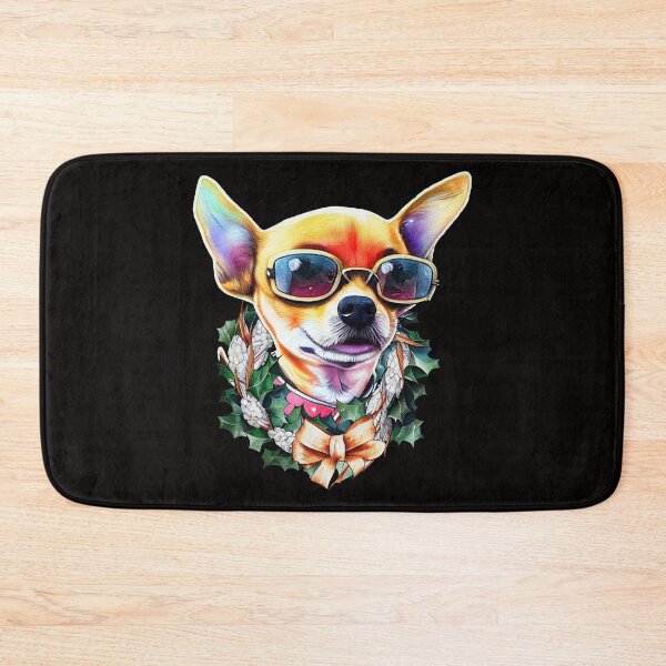 Item preview, Hipster Chihuahua Dog Christmas Wreath designed and sold by netdota.