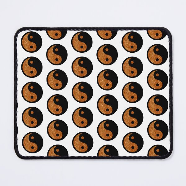Item preview, Black Yin Yang Taijitu Symbol on Bright Gold Glitter, Choose Your Own Background, Small Sized Repeating Pattern designed and sold by Nicolette Olivier.