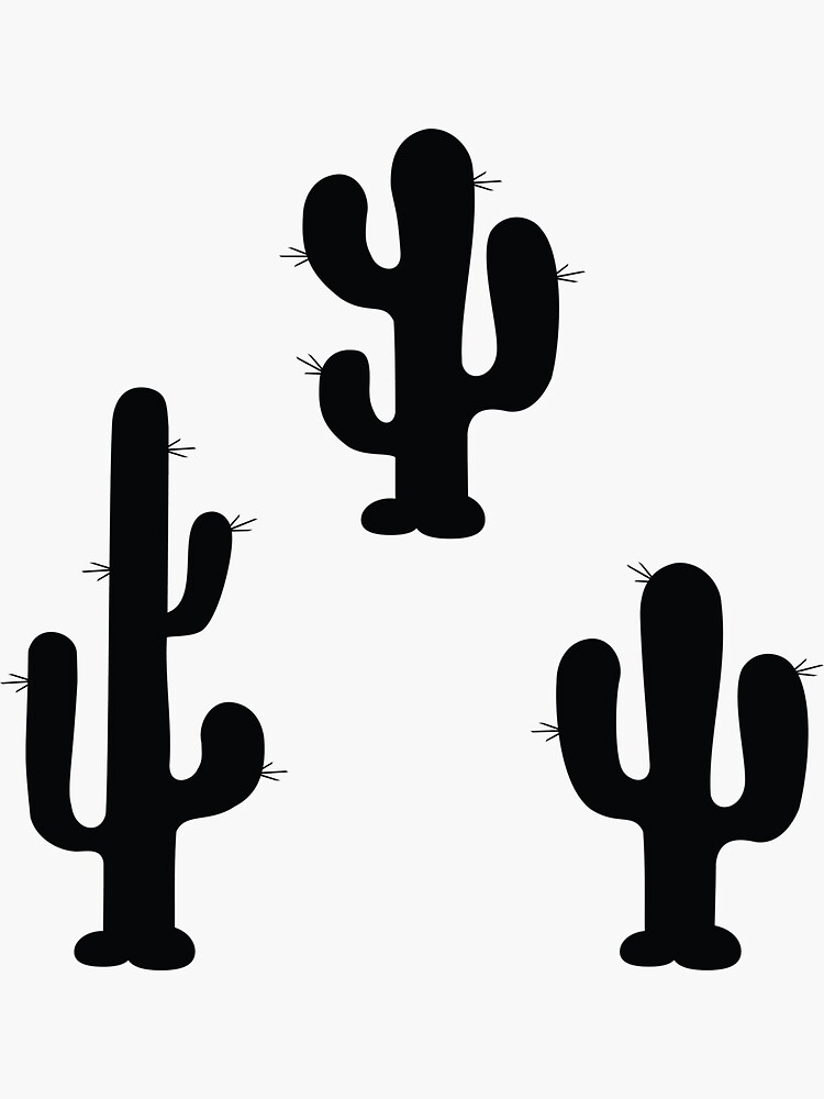 "Cactus Sticker Pack 3 Saguaro Cactus Silhouette" Sticker for Sale by