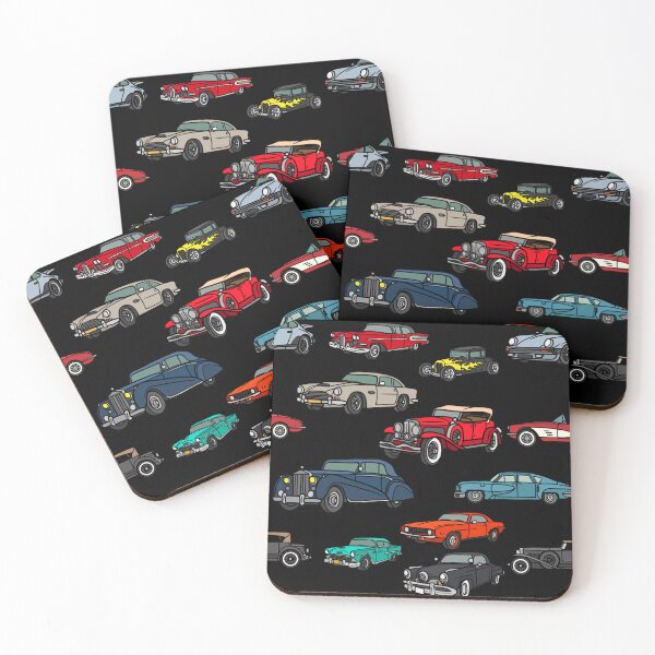 Item preview, Classic Car Pattern Never Ending with Black Background designed and sold by MistyMorningsOR.