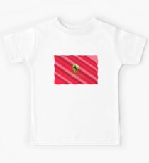 Wavy Red Ferrari Flag Kids Tee