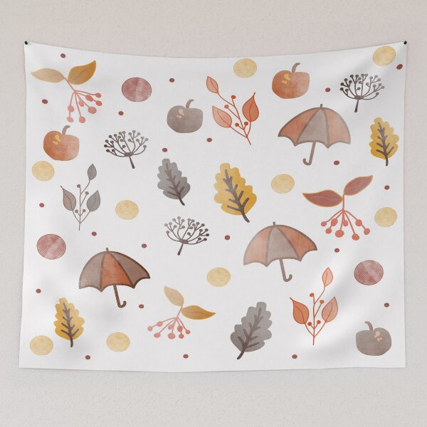 Item preview, Autumn umbrella and Fall leaves Pattern  designed and sold by nitty73.