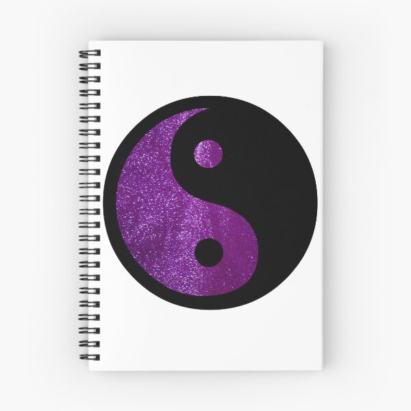 Artikelvorschau, Schwarzes Yin-Yang-Taijitu-Symbol auf leuchtend lila Glitzer, wählen Sie Ihren eigenen Hintergrund, großes, sich nicht wiederholendes Bild entworfen und verkauft von Nicolette Olivier.