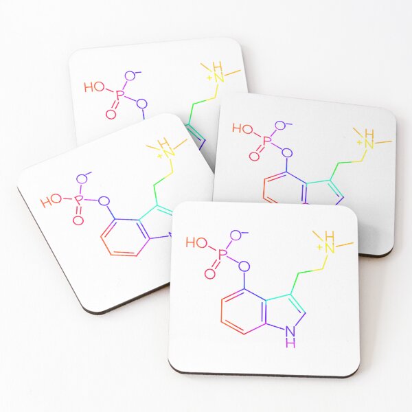 Item preview, Psychedelic psilocybin molecule rainbow colors designed and sold by saint-shores.
