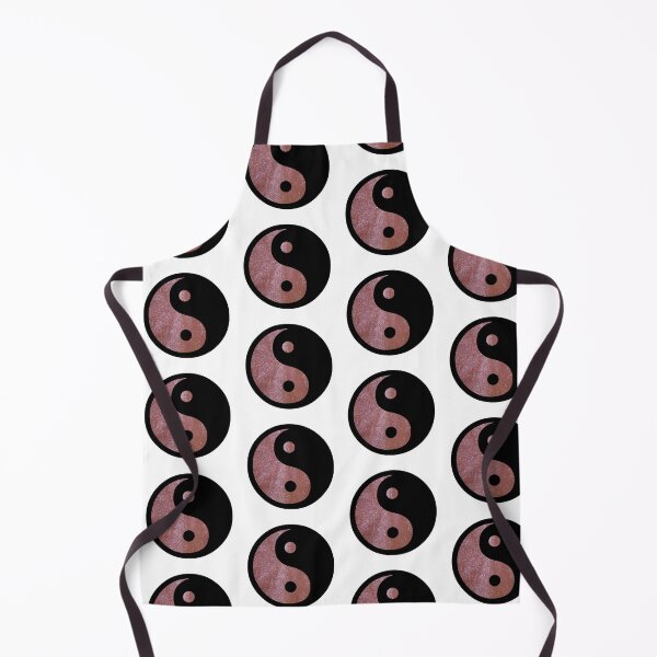 Item preview, Black Yin Yang Taijitu Symbol on Rose Gold Glitter, Choose Your Own Background, Large Sized Repeating Pattern designed and sold by Nicolette Olivier.