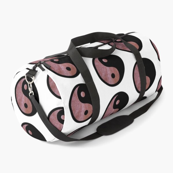 Item preview, Black Yin Yang Taijitu Symbol on Rose Gold Glitter, Choose Your Own Background, Large Sized Repeating Pattern designed and sold by Nicolette Olivier.