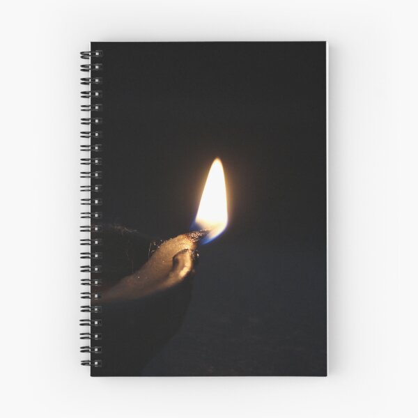 Item preview, Indian Earthen Lamp Golden Yellow Flame in the Night/ Dark Black Background designed and sold by Wiggly Lines.