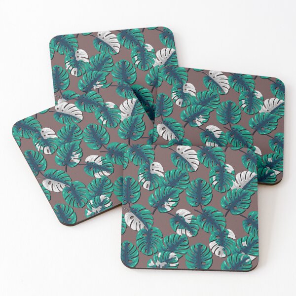 Item preview, Monstera pattern brown background designed and sold by Marissa’s Digital Illustrations.