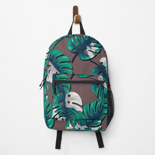 Item preview, Monstera pattern brown background designed and sold by Marissa’s Digital Illustrations.