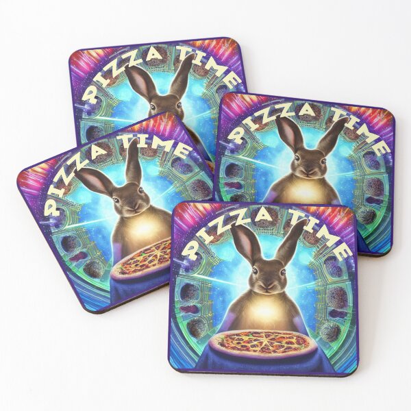 Item preview, Pizza Time - Space Bunny with Holy Pizza designed and sold by MagicStrawberry.