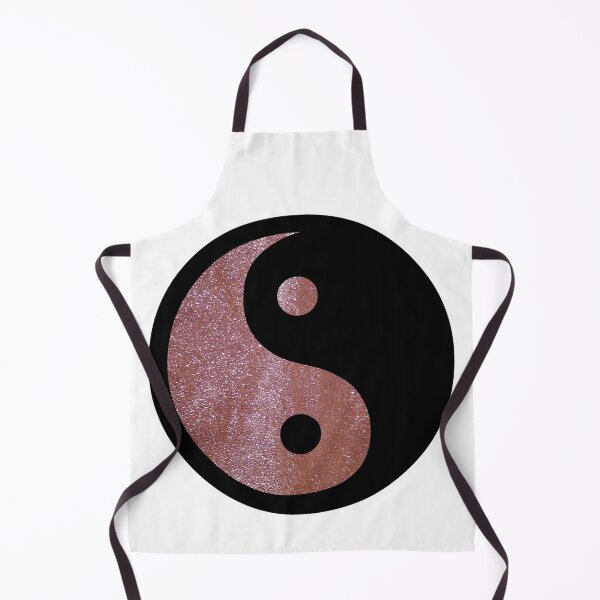 Item preview, Black Yin Yang Taijitu Symbol on Rose Gold Glitter, Choose Your Own Background, Large Sized Non-Repeating Image designed and sold by Nicolette Olivier.