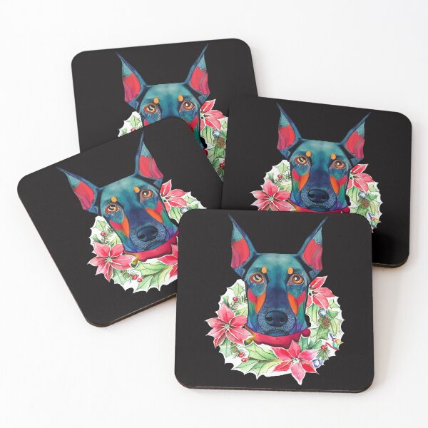 Item preview, Hipster Doberman Dog Christmas Wreath designed and sold by netdota.