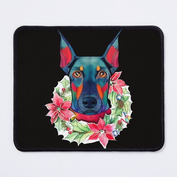 Item preview, Hipster Doberman Dog Christmas Wreath designed and sold by netdota.