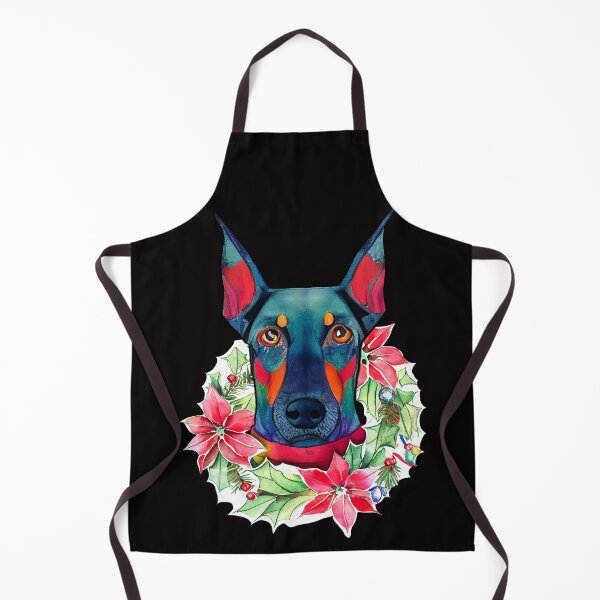 Item preview, Hipster Doberman Dog Christmas Wreath designed and sold by netdota.