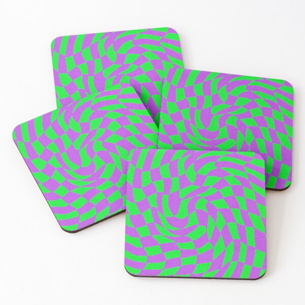 Item preview, Y2k Lime And Neon Purple Wavy Checkerboard Pattern designed and sold by DEC02.