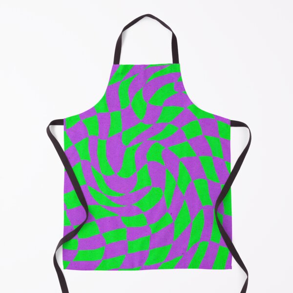 Item preview, Y2k Lime And Neon Purple Wavy Checkerboard Pattern designed and sold by DEC02.