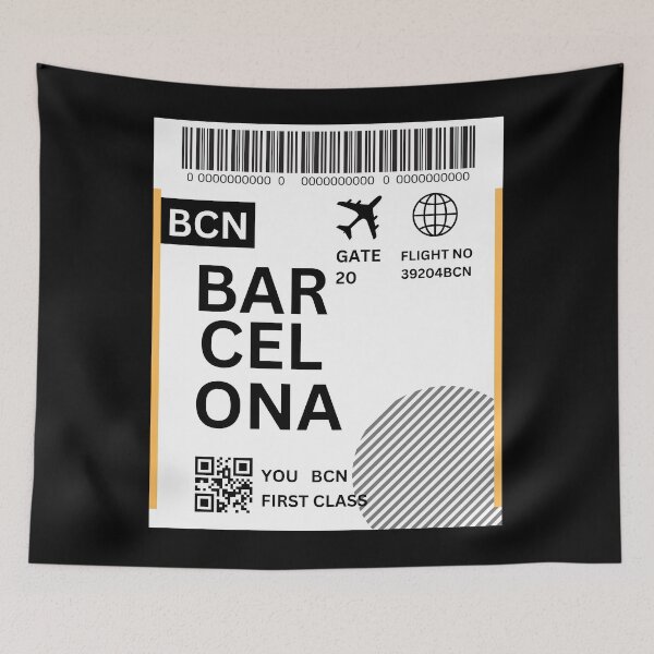Item preview, Barcelona Flight Ticket Boarding Pass Travel designed and sold by justbejoker.