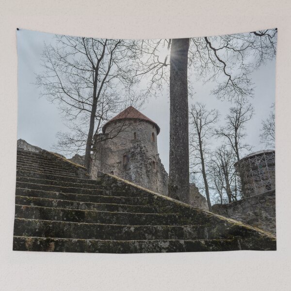 Item preview, Ruins and stairs of medieval castle in Cesis, Latvia designed and sold by lena-maximova.