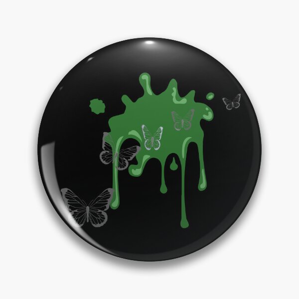 Item preview, Metallic Silver Flying Butterflies Over Green Paint Splash. Abstract Design, Funky Image, Minimalist Art. designed and sold by Jason123za.