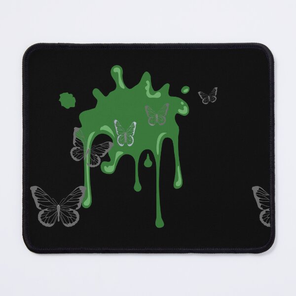 Item preview, Metallic Silver Flying Butterflies Over Green Paint Splash. Abstract Design, Funky Image, Minimalist Art. designed and sold by Jason123za.